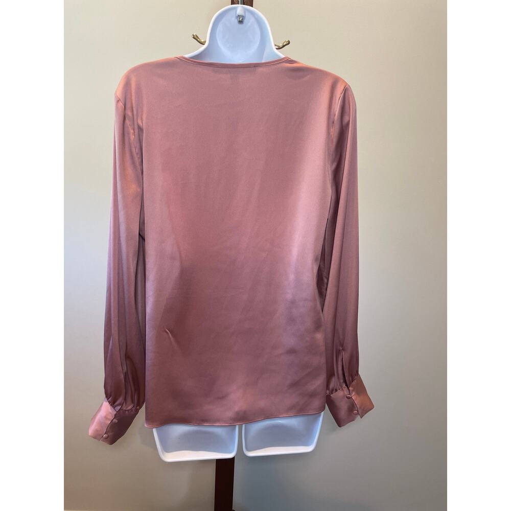 White House Black Market Satin Mauve‑Pink Top – Size M - Picture 2 of 7
